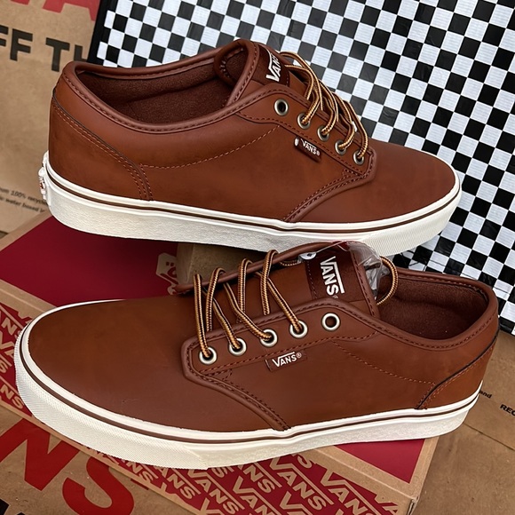Vans Shoes Vans Atwood Leather Brownmarshmallow Mens Sneakers Poshmark